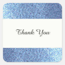 Dreamweaver Blue Faux Glitter Bedankt Vierkante Sticker