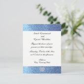 Dreamweaver Blue Faux Glitter Wedding Invitation Kaart (Staand voorkant)