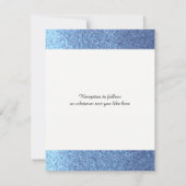 Dreamweaver Blue Faux Glitter Wedding Invitation Kaart (Achterkant)