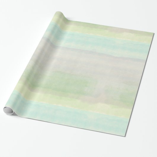 Dreamweaver Blue Green Waterverf Cadeaupapier (Uitgerold)
