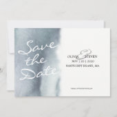 Dreamweaver Blue Grey Waterverf Wedding Save the D Date (Voorkant)