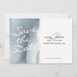 Dreamweaver Blue Grey Waterverf Wedding Save the D Date