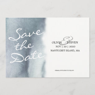 Dreamweaver Blue Grey Waterverf Wedding Save the D Save The Date