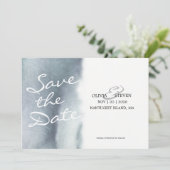 Dreamweaver Blue Grey Waterverf Wedding Save the D Save The Date (Staand voorkant)