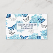 Dreamweaver Blue Hydrangea en Butterfly Event Plan Visitekaartje (Voorkant)