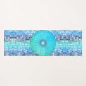 Dreamweaver Blue Mandala op Shimmery-Tegels Yogamat (Voorkant (horizontaal))