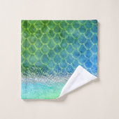 Dreamweaver Blue Mermaid Glittery Bling Bad Handdoek (Wasdoekje)