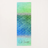 Dreamweaver Blue Mermaid Glittery Bling Yogamat (Achterkant)