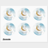 Dreamweaver Blue over de Moon Boy Birthday Party Ronde Sticker (Vel)