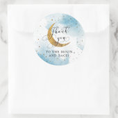 Dreamweaver Blue over de Moon Boy Birthday Party Ronde Sticker (Tas)