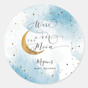 Dreamweaver Blue over het Baby shower Moon Boy  Ronde Sticker