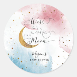 Dreamweaver Blue Roze over het Baby shower van de  Ronde Sticker