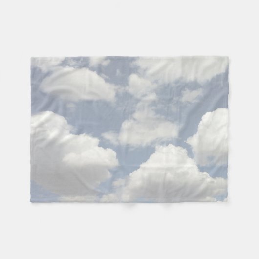 Dreamweaver Blue Sky met Puffy White Clouds Fleece Deken (Voorkant (Horizontaal))