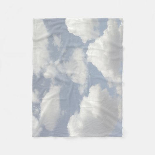 Dreamweaver Blue Sky met Puffy White Clouds Fleece Deken (Voorkant)