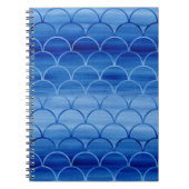 Dreamweaver Blue Waterverf Fan Shapes Notitieboek (Voorkant)