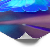Dreamweaver Blue Zinnia Abstracte bloemkunst Poster (Hoek)