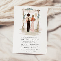 Dreamweaver Bohemian Beach Couple Wedding Invitati