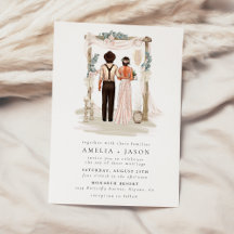 Dreamweaver Bohemian Beach Couple Wedding Invitati