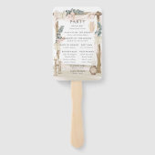 Dreamweaver Bohemian Beach Wedding Programme Handwaaier (Achterkant)