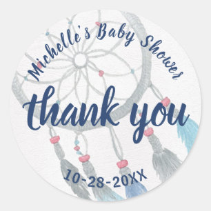 Dreamweaver Boho Baby shower Dank u wel Ronde Sticker