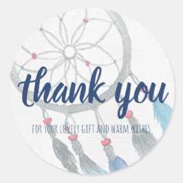 Dreamweaver Boho Baby shower Dank u wel Ronde Sticker
