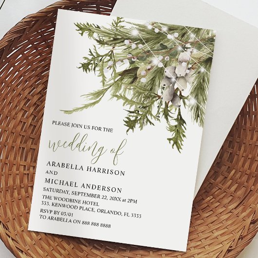 Dreamweaver Boho Waterverf Winter Wedding Kaart