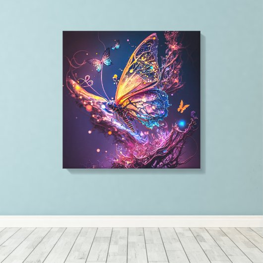 Dreamweaver Butterfly Canvas Afdrukken (Insitu (Houten vloer))