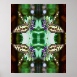 Dreamweaver Butterfly on Flower Natuur Abstract Poster