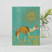 Dreamweaver Camel Baby shower Sunshine Blauwgroen  Kaart (Staand voorkant)