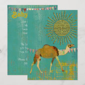 Dreamweaver Camel Baby shower Sunshine Blauwgroen  Kaart (Voorkant / Achterkant)