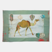 Dreamweaver Camel Monogram Turqoise & White Towel Theedoek (Horizontaal)