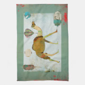 Dreamweaver Camel Monogram Turqoise & White Towel Theedoek (Verticaal)