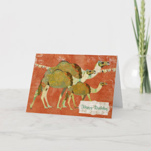 Dreamweaver Camels  Amber Birthday Card Kaart