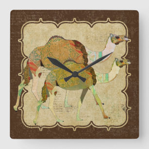  Dreamweaver Camels Clock Vierkante Klok
