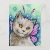 Dreamweaver - Cute Russian Blue Cat Fairy Art Briefkaart (Voorkant)