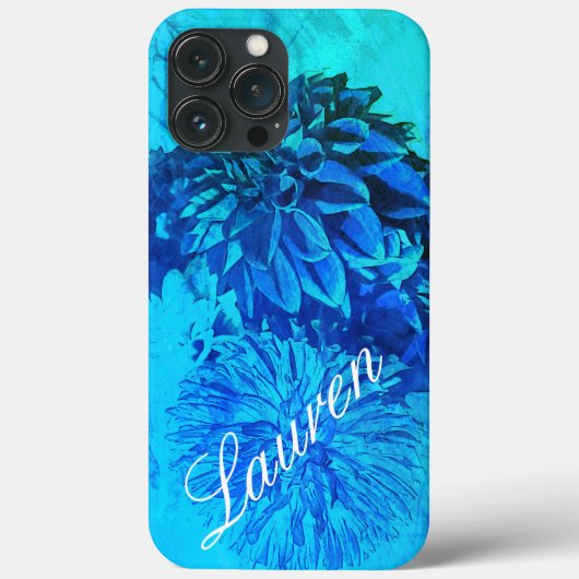 Dreamweaver Dahlia Delight in Beauful Blues Case-Mate iPhone Case (Achterkant)