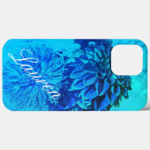 Dreamweaver Dahlia Delight in Beauful Blues Case-Mate iPhone Case (Achterkant (horizontaal))