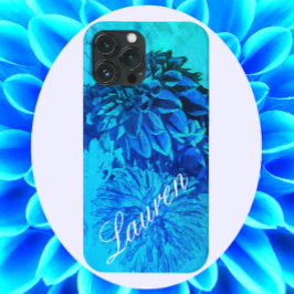 Dreamweaver Dahlia Delight in Beauful Blues Case-Mate iPhone Case