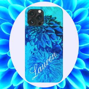 Dreamweaver Dahlia Delight in Beauful Blues Case-Mate iPhone Case