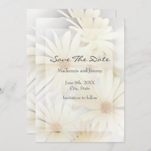 'Dreamweaver Daisies 2' slaat de datum op Save The Date (Voorkant / Achterkant)