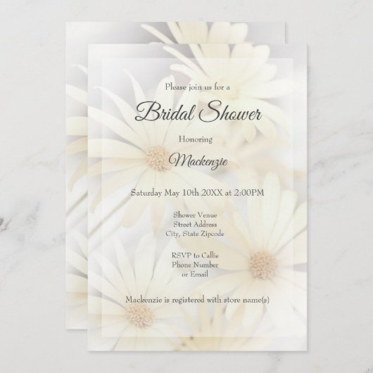 Dreamweaver Daisies 2 Uitnodiging (Voorkant / Achterkant)