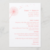 Dreamweaver Dandelion Wedding Menu Card - Roos Roz (Voorkant)