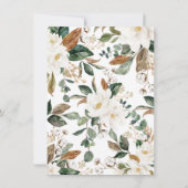 Dreamweaver Deer White Floral Greenery Wreath Baby Bedankkaart (Achterkant)