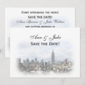 Dreamweaver Dk Grey NYC Skyline Save the Date H Kaart (Voorkant / Achterkant)