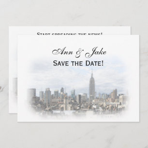 Dreamweaver Dk Grey NYC Skyline Save the Date H Kaart