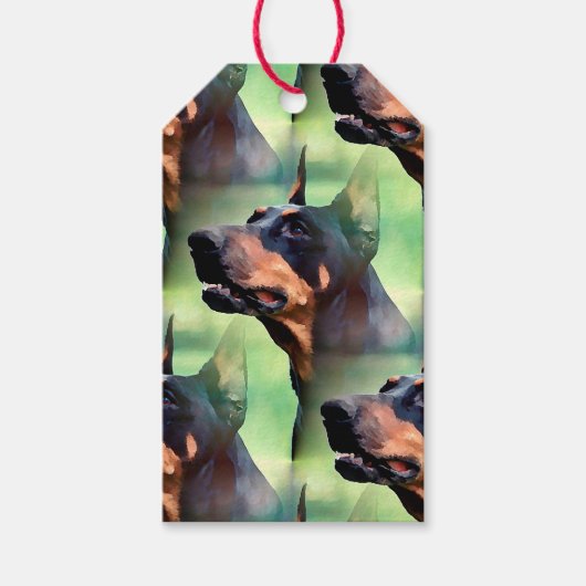 Dreamweaver Doberman Pinscher Face Painting Cadeaulabel (Voorkant)