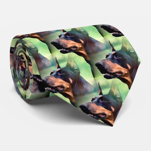 Dreamweaver Doberman Pinscher Face Painting Stropdas (Opgerold)