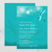 Dreamweaver Dragonfly Turquoise Wedding Kaart (Voorkant / Achterkant)