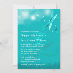 Dreamweaver Dragonfly Turquoise Wedding Kaart