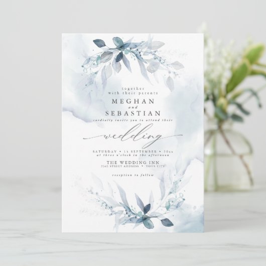 Dreamweaver Dusty Blue Foliage Kaart (Staand voorkant)